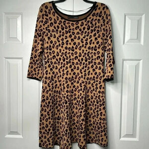 Chetta B cheetah print sweater dress size XL